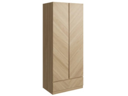GFW Catania 2 Door 1 Drawer Herringbone Wardrobe-Oak - thumbnail 3