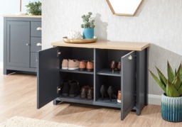 GFW Lancaster Shoe Storage Cabinet -Grey - thumbnail 2