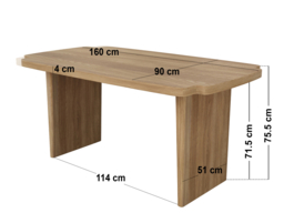SOLACE+CO Nolan Dining Table Curved Edge and Seating Set-Natural & Beige - thumbnail 5