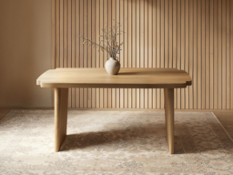 SOLACE+CO Nolan Dining Table Curved Edge and Seating Set-Natural & Beige - thumbnail 3