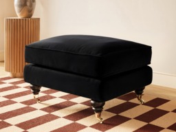 SOLACE+CO Addison Loveseat & Footstool Bundle Black Velvet - thumbnail 3