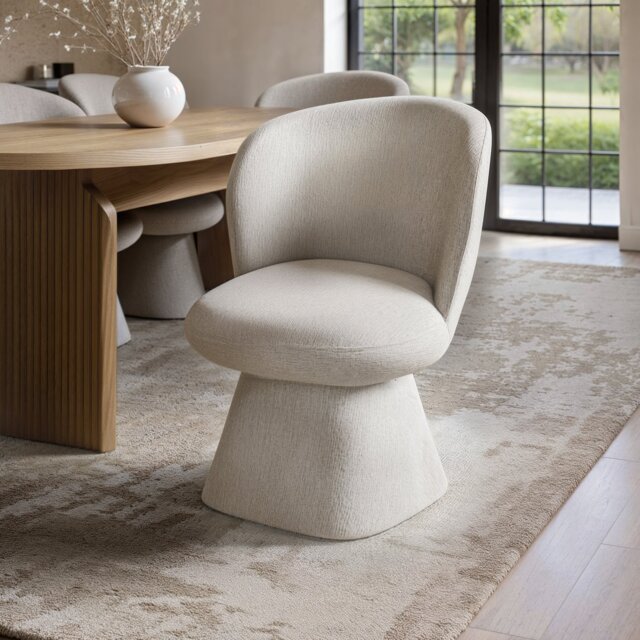 SOLACE+CO Aiko Dining Chair White Chenille - image 1
