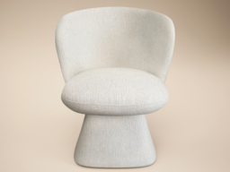 SOLACE+CO Aiko Dining Chair White Chenille - thumbnail 3
