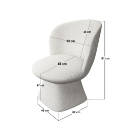 SOLACE+CO Aiko Dining Chair White Chenille - thumbnail 4