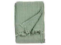 Yard Lark Muslin Cotton Oversized Throw 240x260cm-Eucalyptus - thumbnail 4