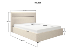 SOLACE+CO Nela Ottoman Bed Woven Fabric Cream Double - thumbnail 7