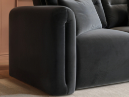 SOLACE+CO Mabel 2 Seater Sofa Charcoal Velvet - thumbnail 3