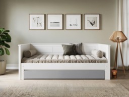 Noomi Erika Guest Bed White & Grey with Drawer (FSC-Certified) - thumbnail 2