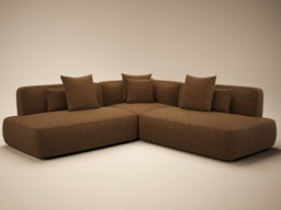SOLACE+CO Luna Large Corner 5 Seater Sofa Brown Chenille - thumbnail 3