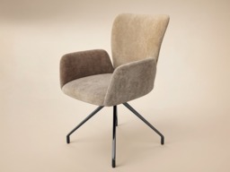SOLACE+CO Kora Swivel Dining Chair Set of 2 Mocha Chenille - thumbnail 3
