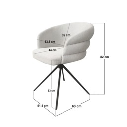 SOLACE+CO Eira Swivel Dining Chair Set of 2 Cream Chenille - thumbnail 5