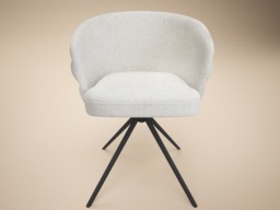 SOLACE+CO Eira Swivel Dining Chair Set of 2 Cream Chenille - thumbnail 3