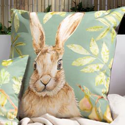 Evans Lichfield Grove Hare 43 x 43cm Outdoor Cushion Polyester - thumbnail 1