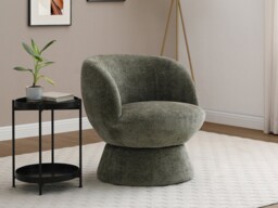 Kyoto Tulip Chenille Swivel Accent Chair Olive - thumbnail 1
