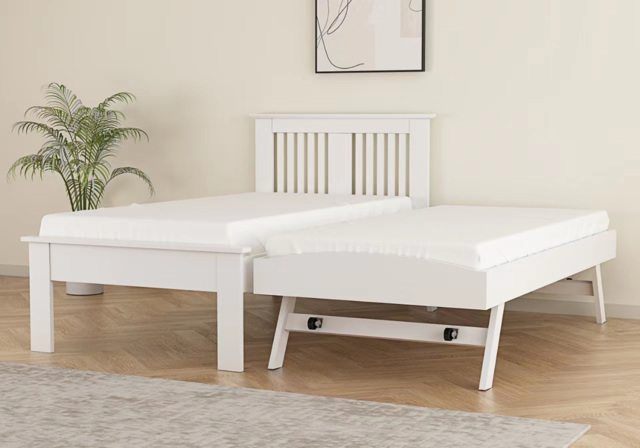 Flintshire Furniture Hendre Wooden Guest Bed with Pull Out Trundle White