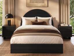 Flair Allison Ottoman Bed with Curved Headboard Black Kingsize - thumbnail 2