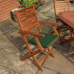 Rowlinson Plumley Six Seater Dining Set with Green Cushions - thumbnail 2