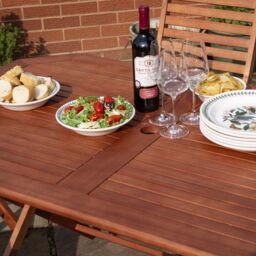 Rowlinson Plumley Six Seater Dining Set with Green Cushions - thumbnail 4