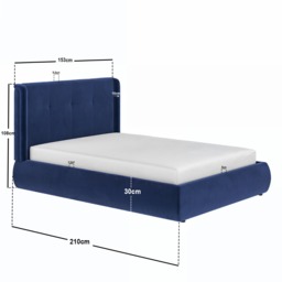 SOLACE+CO Monte Midnight Velvet Winged Button Headboard Ottoman Bed-Double - thumbnail 7