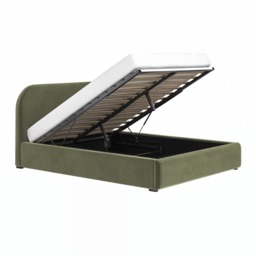 Flair Alba Kingsize Ottoman Bed Khaki Velvet - thumbnail 5