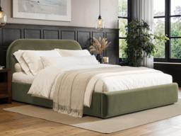 Flair Alba Kingsize Ottoman Bed Khaki Velvet