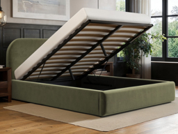 Flair Alba Kingsize Ottoman Bed Khaki Velvet - thumbnail 3