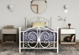 Dorel Bombay Metal Bed Frame-White-Kingsize - thumbnail 4