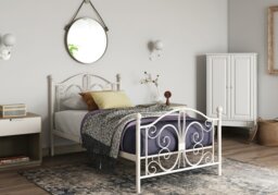 Dorel Bombay Metal Bed Frame-White-Kingsize - thumbnail 5
