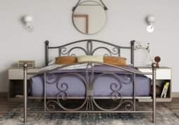Dorel Bombay Metal Bed Frame-White-Kingsize - thumbnail 3