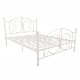 Dorel Bombay Metal Bed Frame-White-Kingsize
