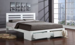 Flintshire Furniture New Bretton Wooden Bed Frame -White-Double