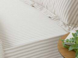 Yard Hebden Striped Fitted Bed Sheet 100% Cotton-Double-Pecan - thumbnail 4