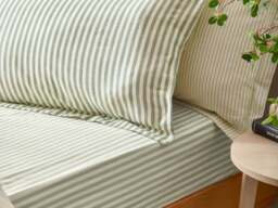 Yard Hebden Striped Fitted Bed Sheet 100% Cotton-Double-Pecan - thumbnail 6