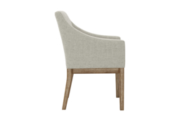 LPD Piper Dining Chair with Arms Bisque Linen Effect & Brushed Wood - thumbnail 2