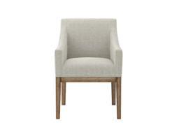 LPD Piper Dining Chair with Arms Bisque Linen Effect & Brushed Wood - thumbnail 6