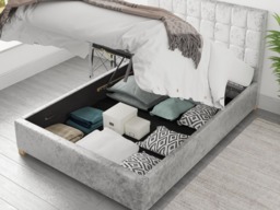 Aspire Sinatra Ottoman Bed Mirazzi Velvet Silver - SuperKing - thumbnail 4