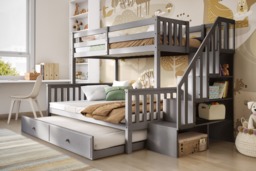 Flair Tag Triple Staircase Bunk Bed with Trundle Grey - thumbnail 6