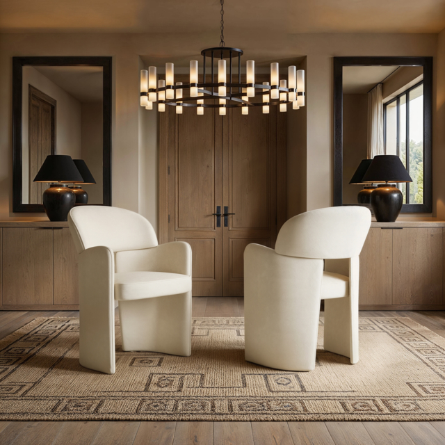 SOLACE+CO Estella Dining Chair Velvet Beige - image 1