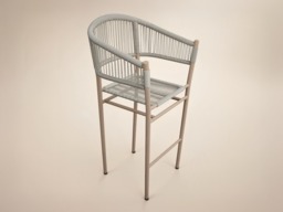 SOLACE+CO Hana Round Table & Lita Chairs Garden Bar Set White - thumbnail 3