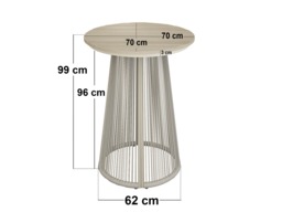 SOLACE+CO Hana Round Table & Lita Chairs Garden Bar Set White - thumbnail 7