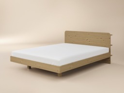 Noomi Demi Wooden Bed Frame with Headboard Storage Oak Kingsize - thumbnail 4
