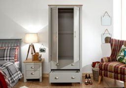 GFW Lancaster 2 Door 2 Drawer Wardrobe-Grey - thumbnail 7