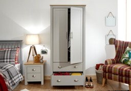 GFW Lancaster 2 Door 2 Drawer Wardrobe-Grey - thumbnail 3