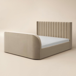 Flair Fallon TV Side Lift Ottoman Bed Beige Velvet SuperKing - thumbnail 5