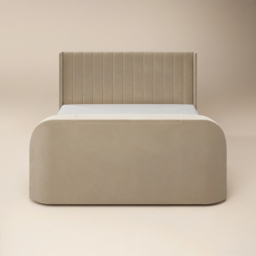 Flair Fallon TV Side Lift Ottoman Bed Beige Velvet SuperKing - thumbnail 6