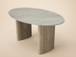 SOLACE+CO Elin Sintered Stone Effect Oval Coffee Table - thumbnail 3