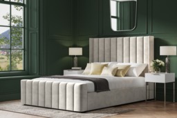 Emporia Beds Kilworth Velvet Ottoman Bed Light Grey King Size