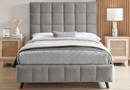 Limelight Starla Boucle Fabric Bed Frame-Dove Grey-Double - thumbnail 2