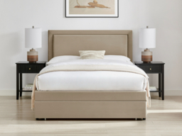Limelight Ursa Velvet Bed with Drawer Storage-Taupe-Double - thumbnail 2