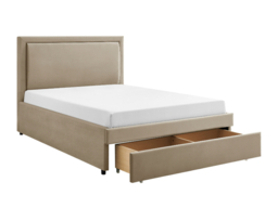Limelight Ursa Velvet Bed with Drawer Storage-Taupe-Double - thumbnail 7